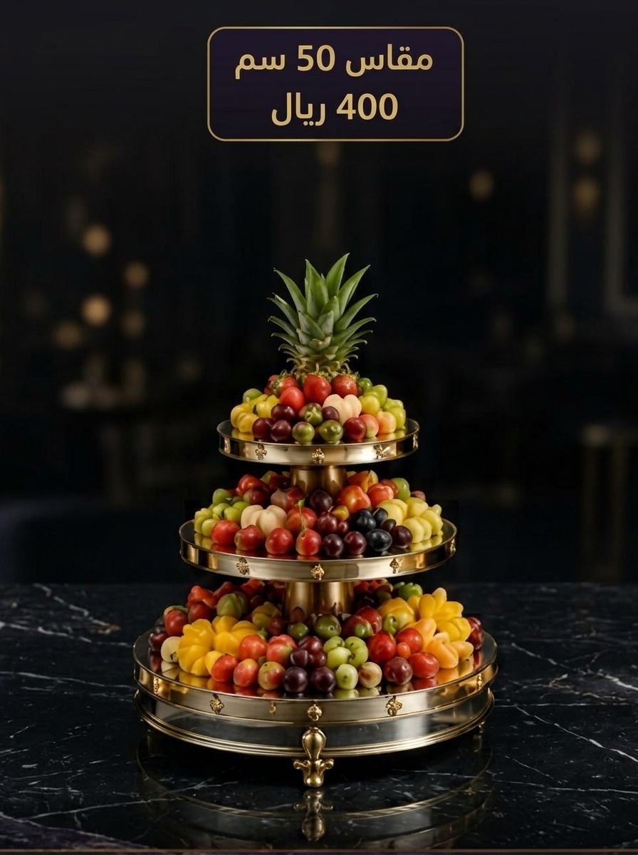 شلال فواكه مدرج مذهب